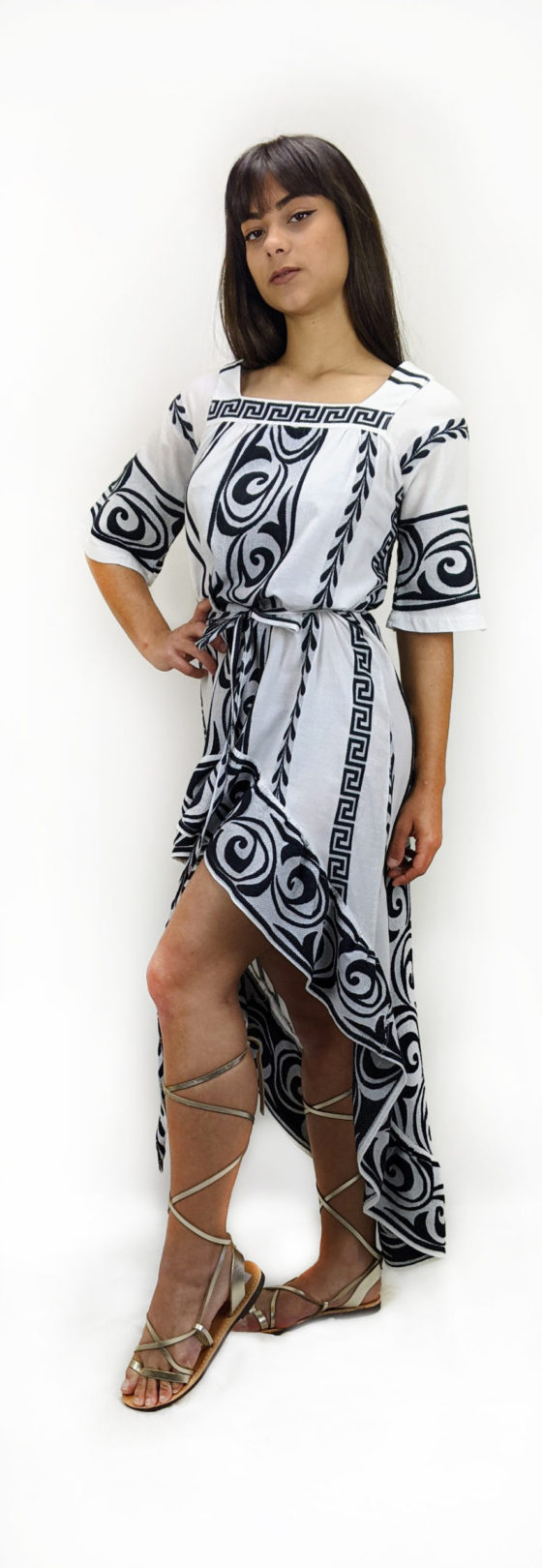 Maxi asymmetrical (short in the front, long in the back) Dress made in Greece