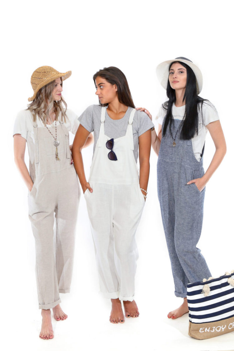 Mixed linen drawstring adjustment Jumpsuit with pockets for convenience and style